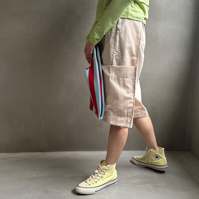 High waist tuck half pants【ハモミシノオトナフク】
