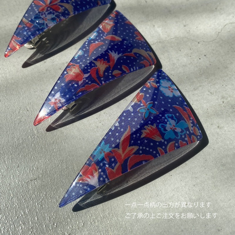 Triangle Barrette(flower type)