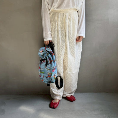 【ハモミシノオトナフク】Sheer jacquard pleated pants