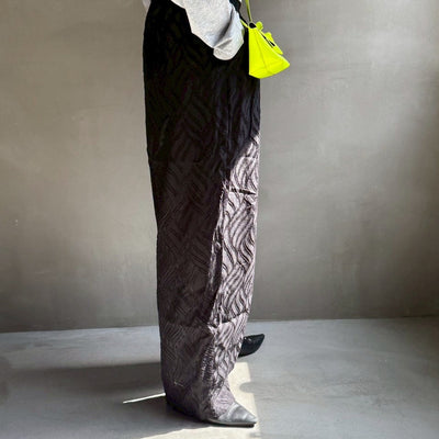 【ハモミシノオトナフク】Sheer jacquard pleated pants