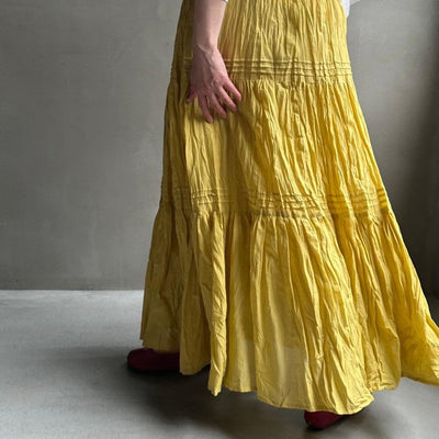 Cotton voile tiered skirt【ハモミシノオトナフク】
