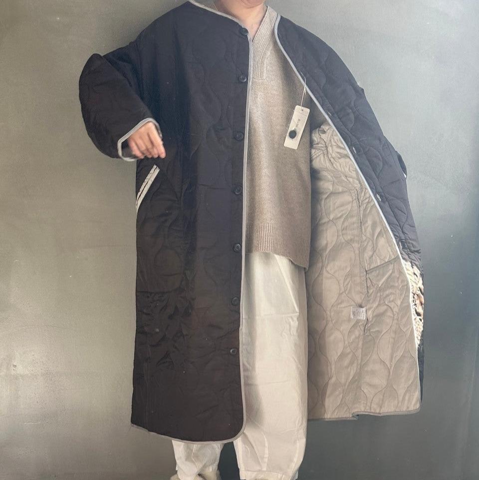 Ripstop liner quilted long coat [Hamomisi no Otonafuku]
