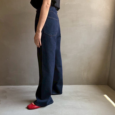 Denim panel pants【ハモミシノオトナフク】