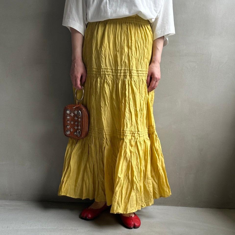 Cotton voile tiered skirt【ハモミシノオトナフク】