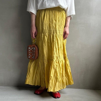 Cotton voile tiered skirt【ハモミシノオトナフク】