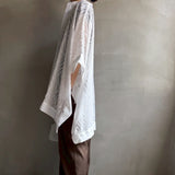 【ハモミシノオトナフク】Sheer Jacquard Poncho
