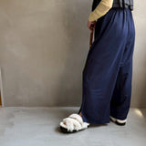 【ハモミシノオトナフク】Cool touch gathered tuck wide pants