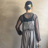 【ハモミシノオトナフク】Herrinbone stripe cami Tops
