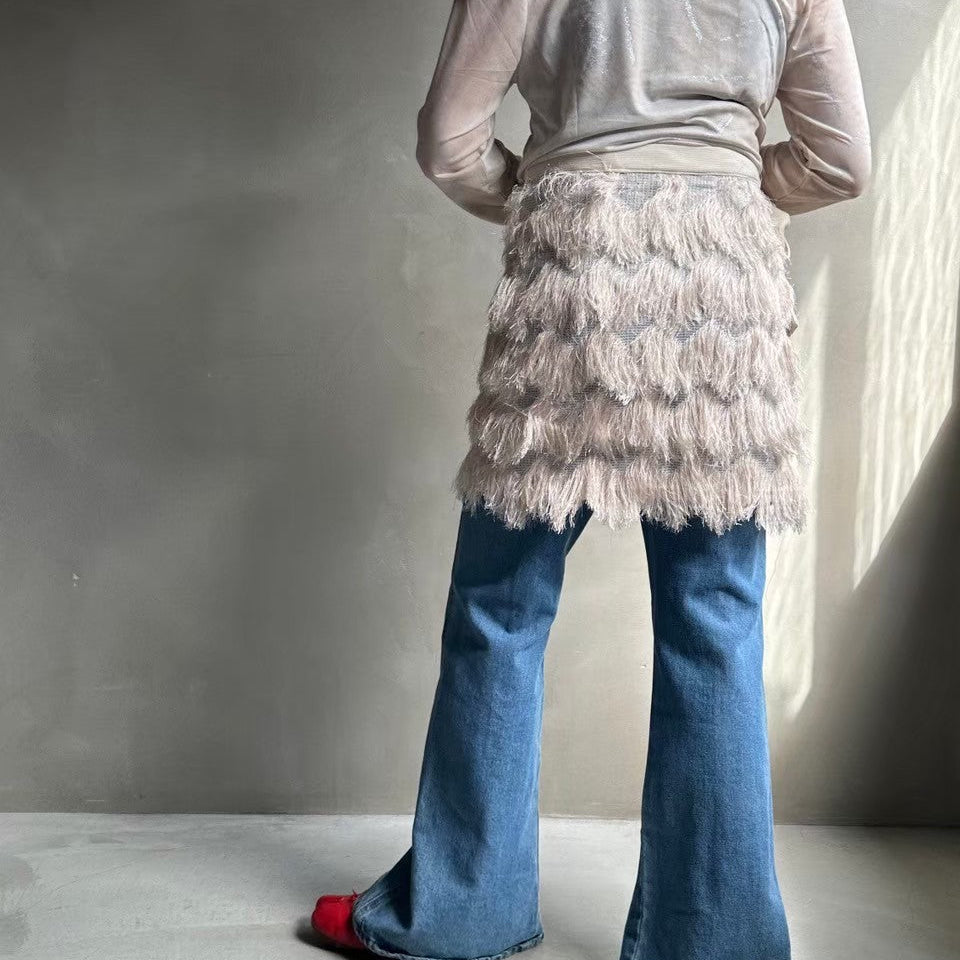 Fringe wrap skirt 【ハモミシノオトナフク】
