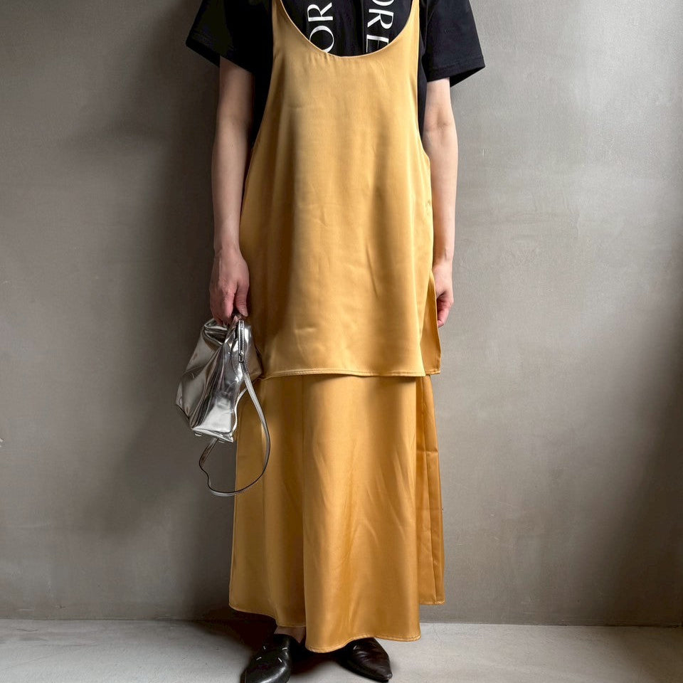 Satin layered camisole 【ハモミシノオトナフク】