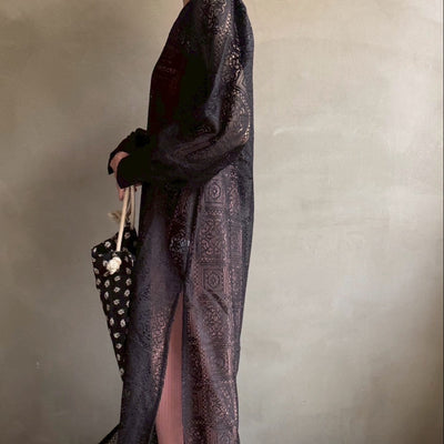 【ハモミシノオトナフク】Block lace slit OP