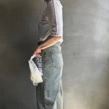 【ハモミシノオトナフク】tape embroidery sheer blouse