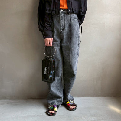 【ハモミシノオトナフク】Center-switched semiwide pants
