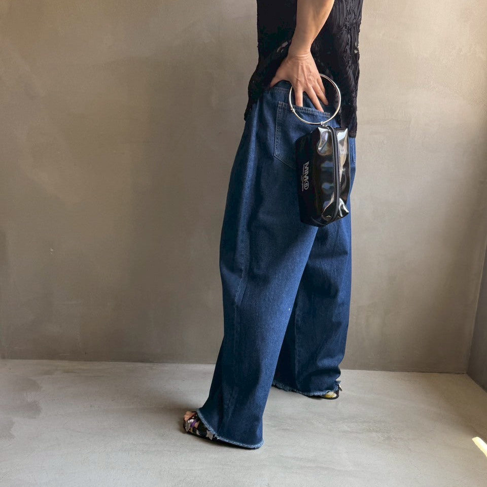 【ハモミシノオトナフク】Denim cocoon wide pants