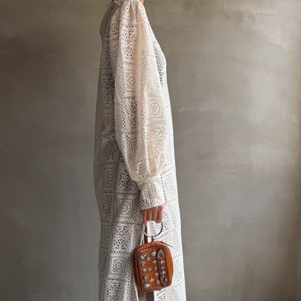 【ハモミシノオトナフク】Block lace slit OP