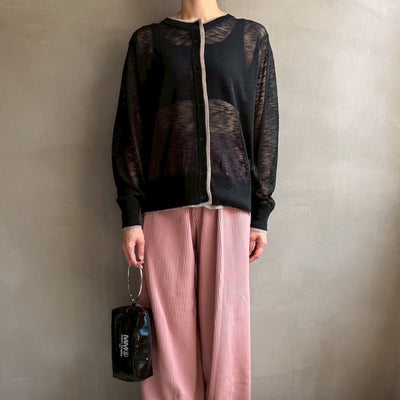 【ハモミシノオトナフク】Sheer knit cardegan