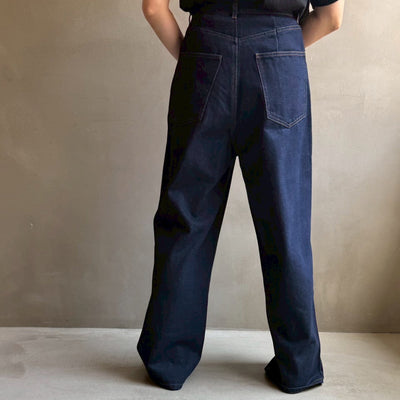 Denim panel pants【ハモミシノオトナフク】