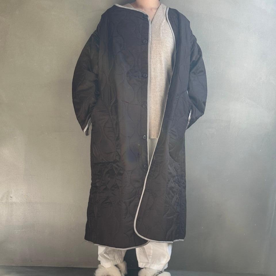 Ripstop liner quilted long coat [Hamomisi no Otonafuku]