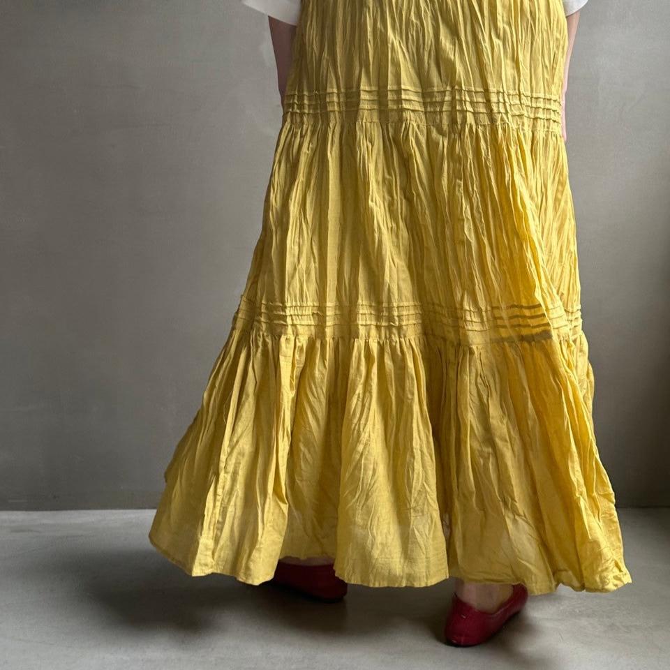Cotton voile tiered skirt【ハモミシノオトナフク】
