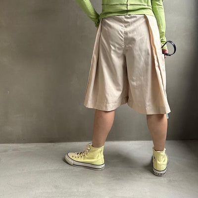 High waist tuck half pants【ハモミシノオトナフク】