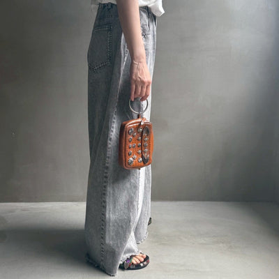 【ハモミシノオトナフク】Denim cocoon wide pants
