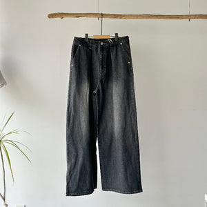 【ハモミシノオトナフク】Denim Tuck Wide Pants