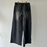 【ハモミシノオトナフク】Denim Tuck Wide Pants