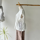 【ハモミシノオトナフク】Rib Knit & Organza Drawstring