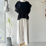 【ハモミシノオトナフク】Poly Twill Wide Tuck Pants