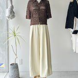 【ハモミシノオトナフク】Poly Twill Wide Tuck Pants