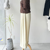 【ハモミシノオトナフク】Poly Twill Wide Tuck Pants