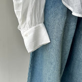 【ハモミシノオトナフク】Denim Tuck Wide Pants