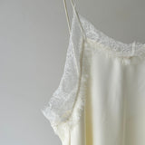 【ハモミシノオトナフク】Matte Satin Lace Camisole