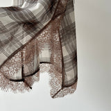 【ハモミシノオトナフク】Chiffon Plaid Lace Camisole