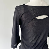 【ハモミシノオトナフク】2-way Sheer Asymmetrical Layered Tee
