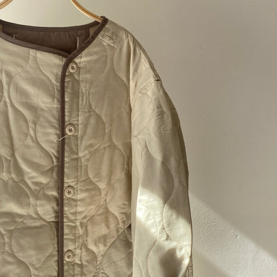 Ripstop liner quilted long coat [Hamomisi no Otonafuku]