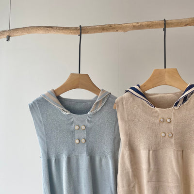 Sleeveless knit rompers(80.90cm)