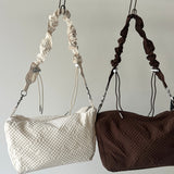 【ハモミシノオトナフク】Plaid Padded Gather Bag