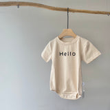 【hamomisi】Hello short sleeve T-shirt rompers(80.90cm)