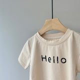 【hamomisi】Hello short sleeve T-shirt rompers(80.90cm)