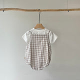 【hamomisi】Check rompers 3-piece set(70.90cm)