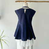 【ハモミシノオトナフク】Peplum Blouse 3-Piece Set