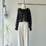【ハモミシノオトナフク】Front Ribbon 2-Way Blouse