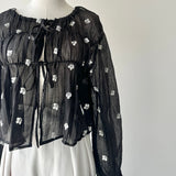 【ハモミシノオトナフク】Front Ribbon 2-Way Blouse