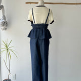 【ハモミシノオトナフク】Denim Peplum All-in-One