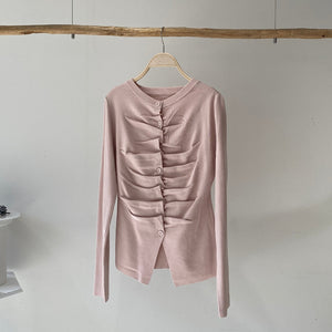 【ハモミシノオトナフク】 gathered cardigan