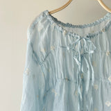 【ハモミシノオトナフク】Front Ribbon 2-Way Blouse