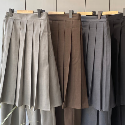 【ハモミシノオトナフク】Wrap pleated skirt pants
