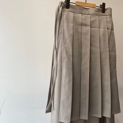 【ハモミシノオトナフク】Wrap pleated skirt pants