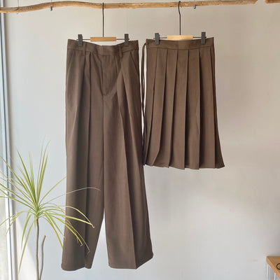【ハモミシノオトナフク】Wrap pleated skirt pants